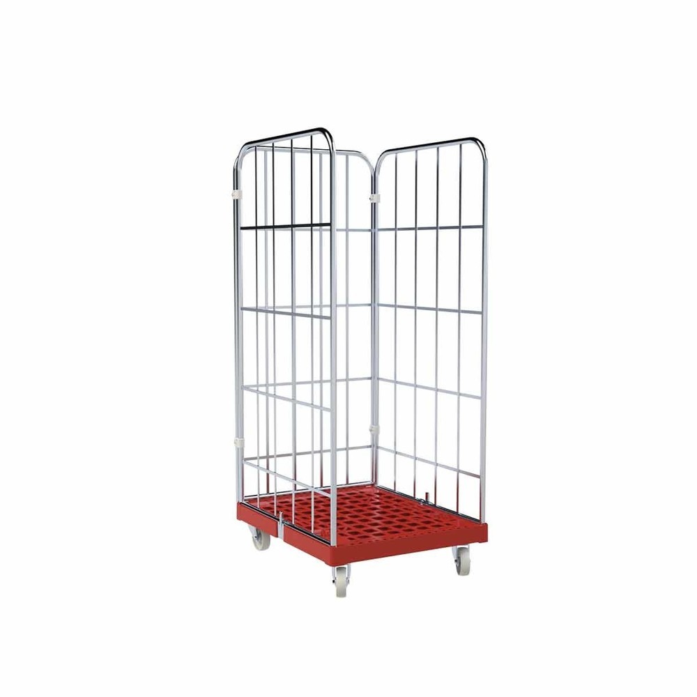 Produktabbildung Nr. 1: Rollbehälter 1460 KU rot, 682 x 815 mm, 3-seitig, Cr 3, für Euronormkästen