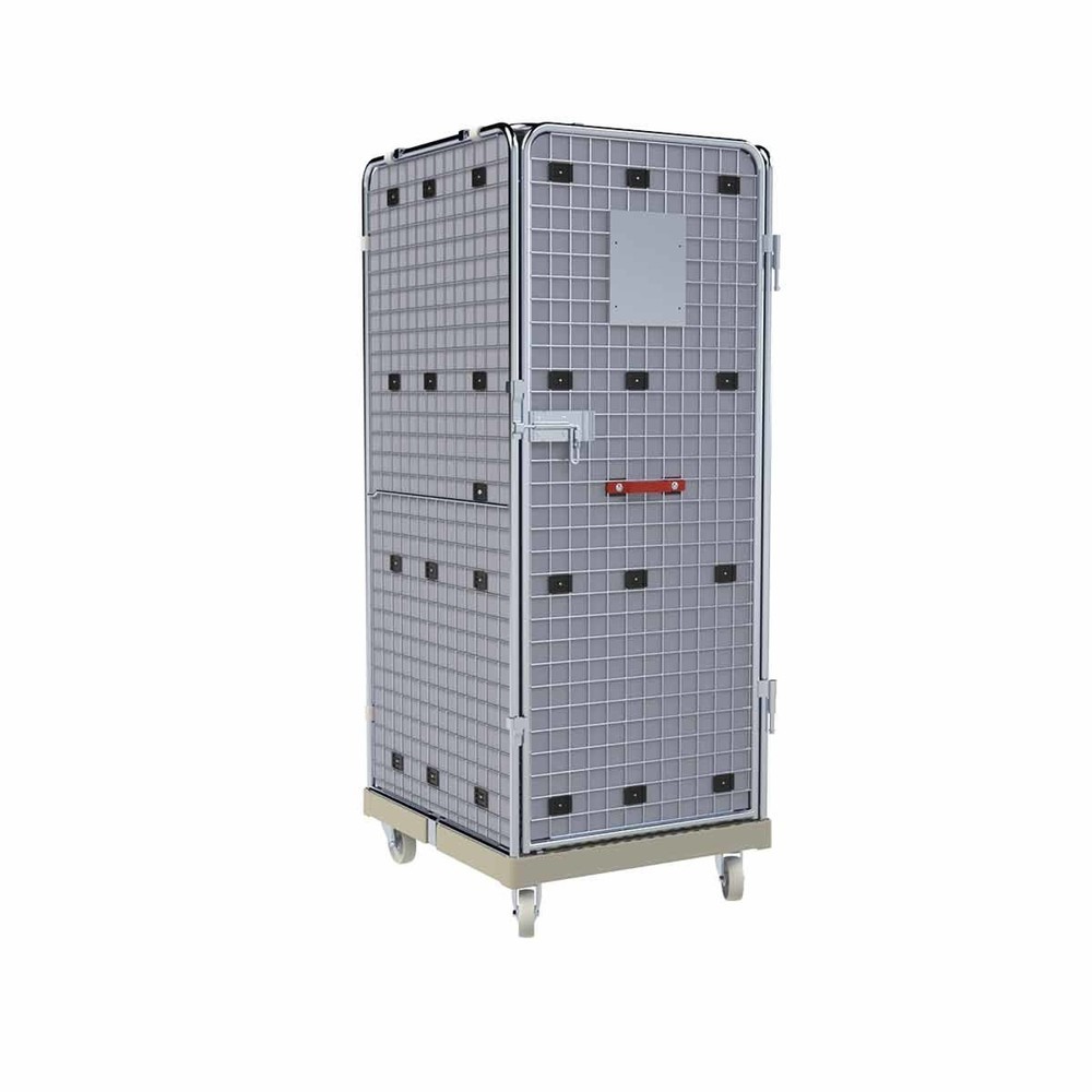 Produktabbildung: Rollbehälter ADB 1600 KU grau, 724 x 815 mm, 5-seitig, 1 Tür, 1 ZWB klappbar, Cr 3, mit Auskleidung