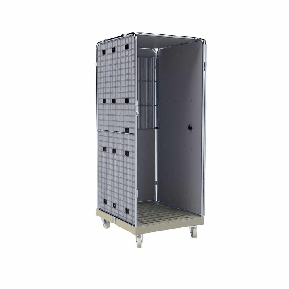 Produktabbildung Nr. 2: Rollbehälter ADB 1600 KU grau, 724 x 815 mm, 5-seitig, 1 Tür, 1 ZWB klappbar, Cr 3, mit Auskleidung