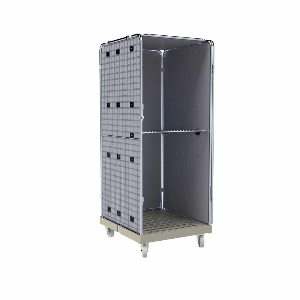 Produktabbildung Nr. 3: Rollbehälter ADB 1600 KU grau, 724 x 815 mm, 5-seitig, 1 Tür, 1 ZWB klappbar, Cr 3, mit Auskleidung