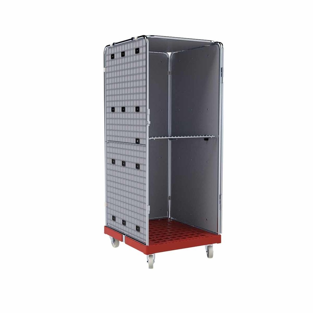 Produktabbildung Nr. 3: Rollbehälter ADB 1600 KU rot, 724 x 815 mm, 5-seitig, 1 Tür, 1 ZWB klappbar, Cr 3, mit Auskleidung