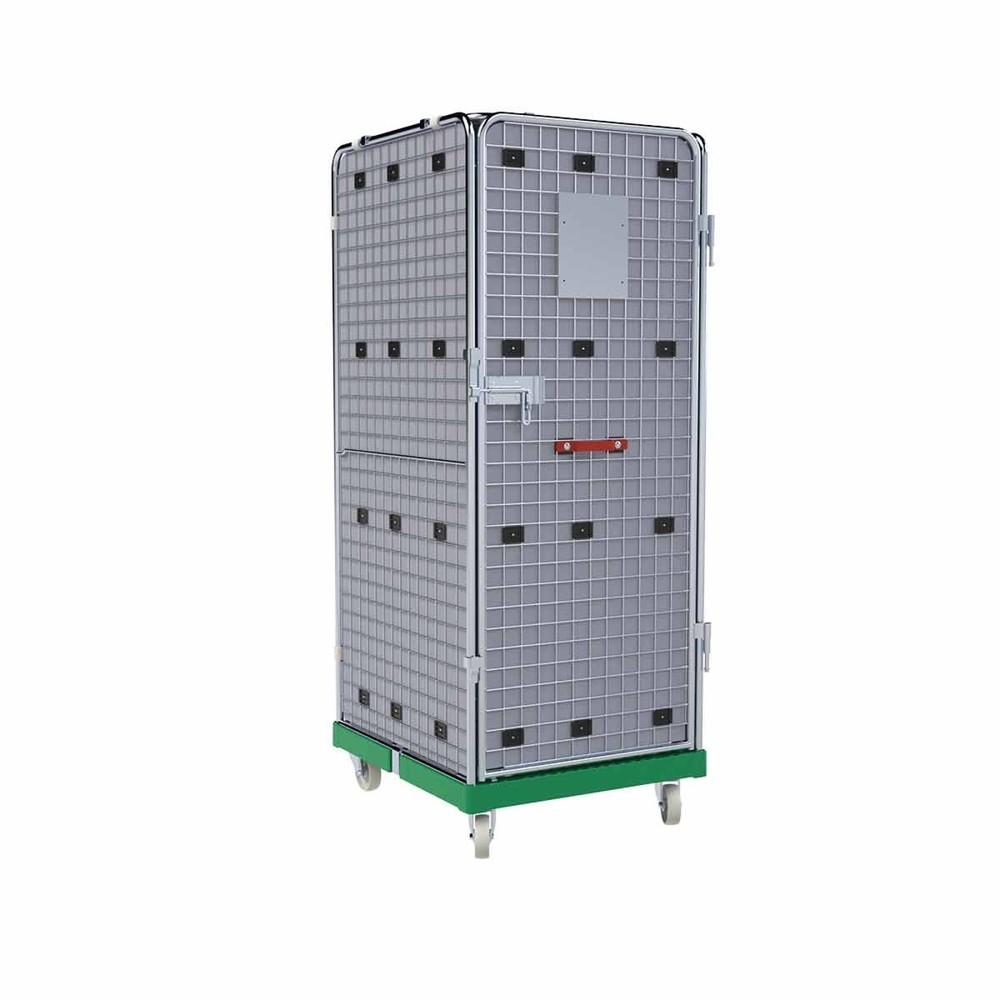 Produktabbildung: Rollbehälter ADB 1600 KU grün, 724 x 815 mm, 5-seitig, 1 Tür, Cr 3, mit Auskleidung