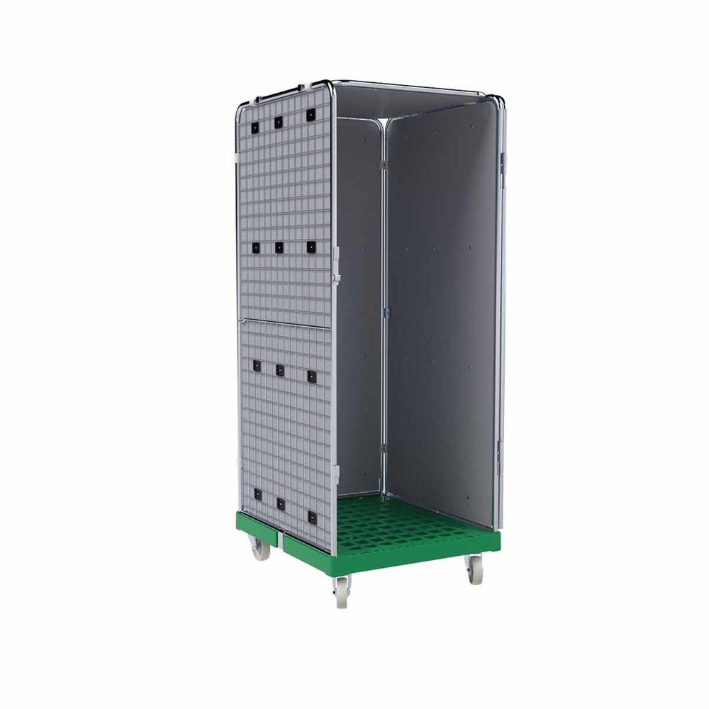 Produktabbildung Nr. 2: Rollbehälter ADB 1600 KU grün, 724 x 815 mm, 5-seitig, 1 Tür, Cr 3, mit Auskleidung