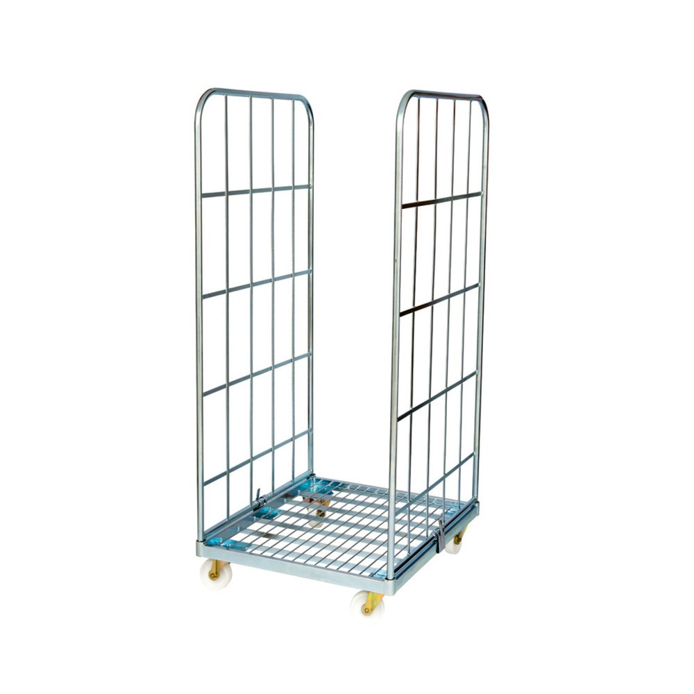 Produktabbildung: Rollbehälter Classic, 2-seitig, galvanisch verzinkt, Stahl-Rollplatte, HxBxT 1.650 x 710 x 800 mm