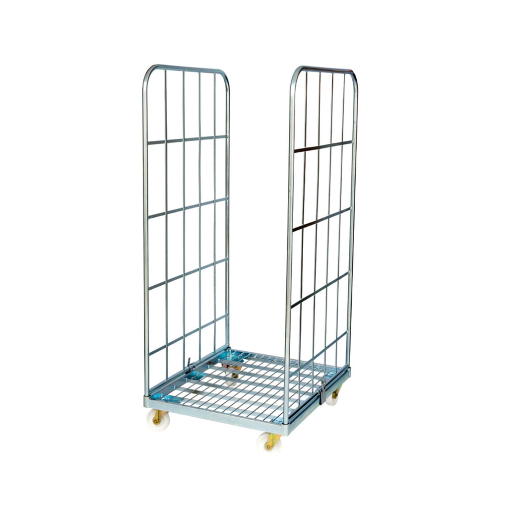 Rollbehälter Classic, 2-seitig, galvanisch verzinkt, Stahl-Rollplatte, HxBxT 1.850 x 710 x 810 mm Produktabbildung: Rollbehälter Classic, 2-seitig, galvanisch verzinkt, Stahl-Rollplatte, HxBxT 1.850 x 710 x 810 mm