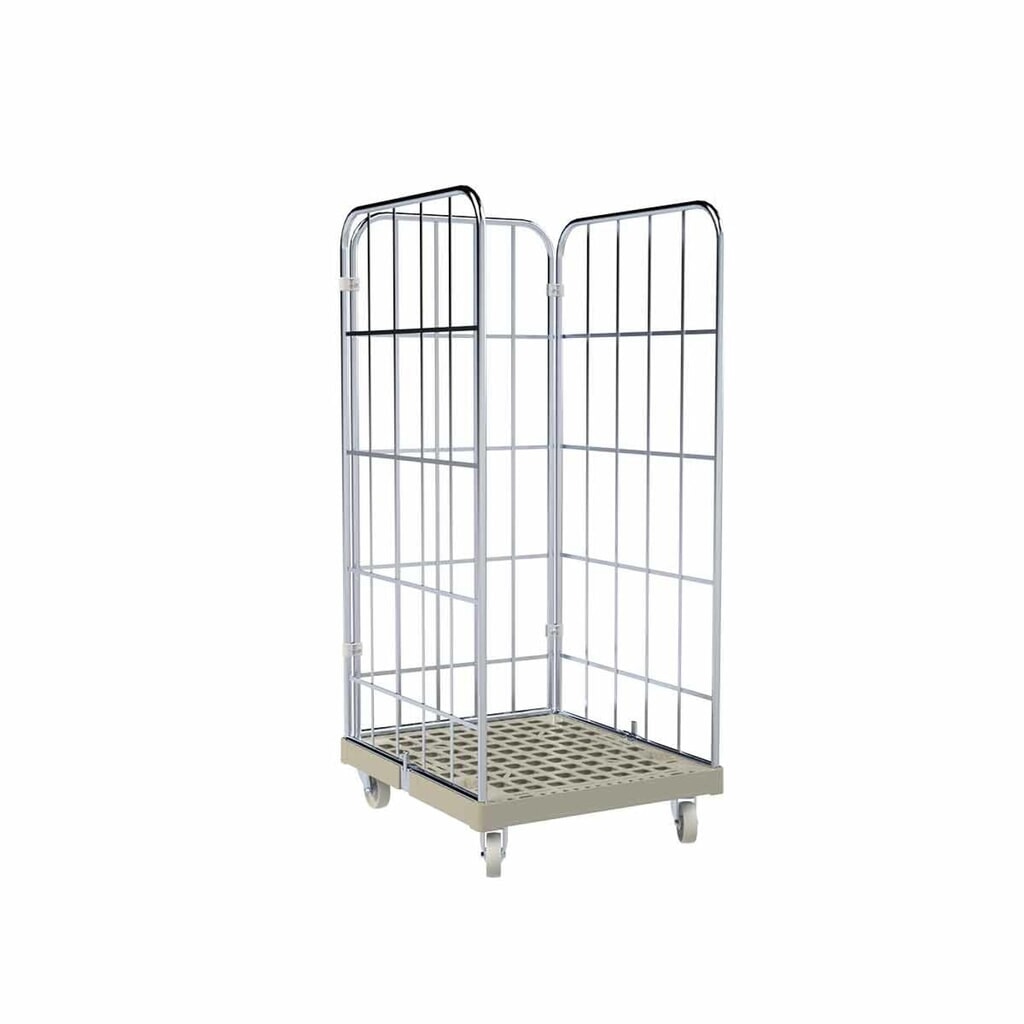 Rollbehälter Classic, 3-seitig, galvanisch verzinkt, Kunststoff-Rollplatte, HxBxT 1.650 x 724 x 815 mm, kieselgrau Produktabbildung: Rollbehälter Classic, 3-seitig, galvanisch verzinkt, Kunststoff-Rollplatte, HxBxT 1.650 x 724 x 815 mm, kieselgrau