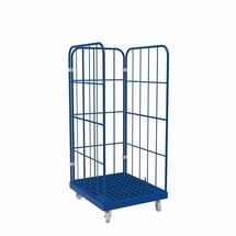 Produktabbildung Nr. 1: Rollbehälter Classic, 3-seitig, pulverbeschichtet, Kunststoff-Rollplatte, HxBxT 1.650 x 724 x 815 mm, enzianblau