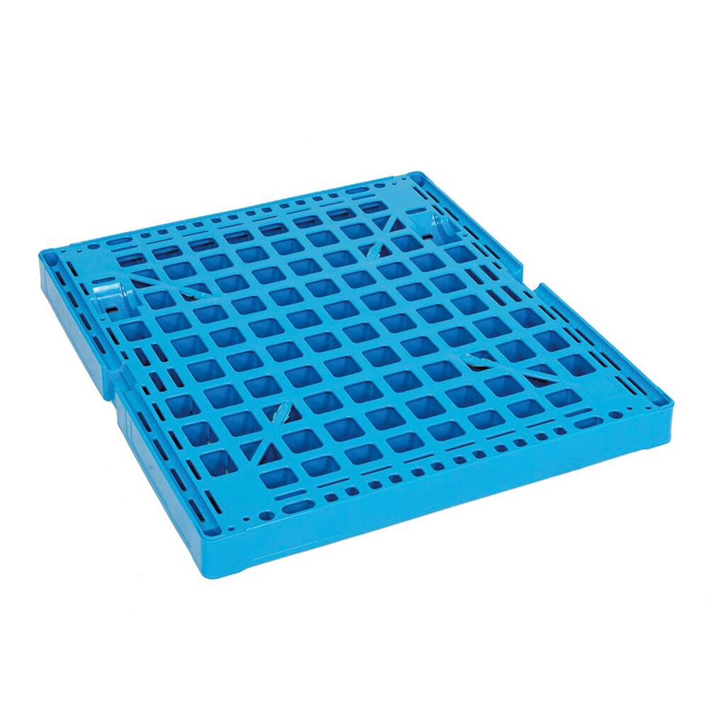 Rollbehälter, 4-seitig, halb abklappbare Vorderwand, Kunststoff-Rollplatte, HxBxT 1.850 x 724 x 815 mm, lichtblau Produktabbildung Nr. 2: Rollbehälter, 4-seitig, halb abklappbare Vorderwand, Kunststoff-Rollplatte, HxBxT 1.850 x 724 x 815 mm, lichtblau