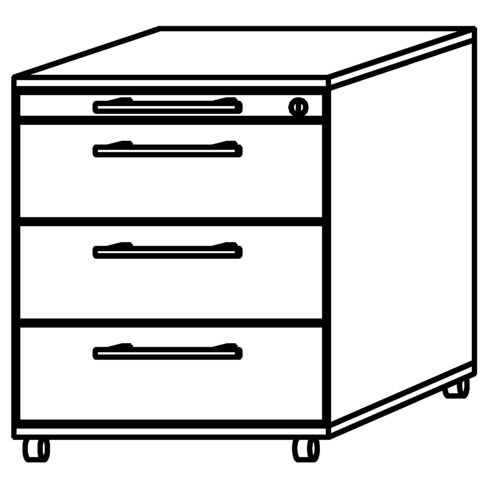 Produktabbildung Nr. 2: Hammerbacher Rollcontainer Akzent, HxBxT 590 x 428 x 580 mm, Ahorn