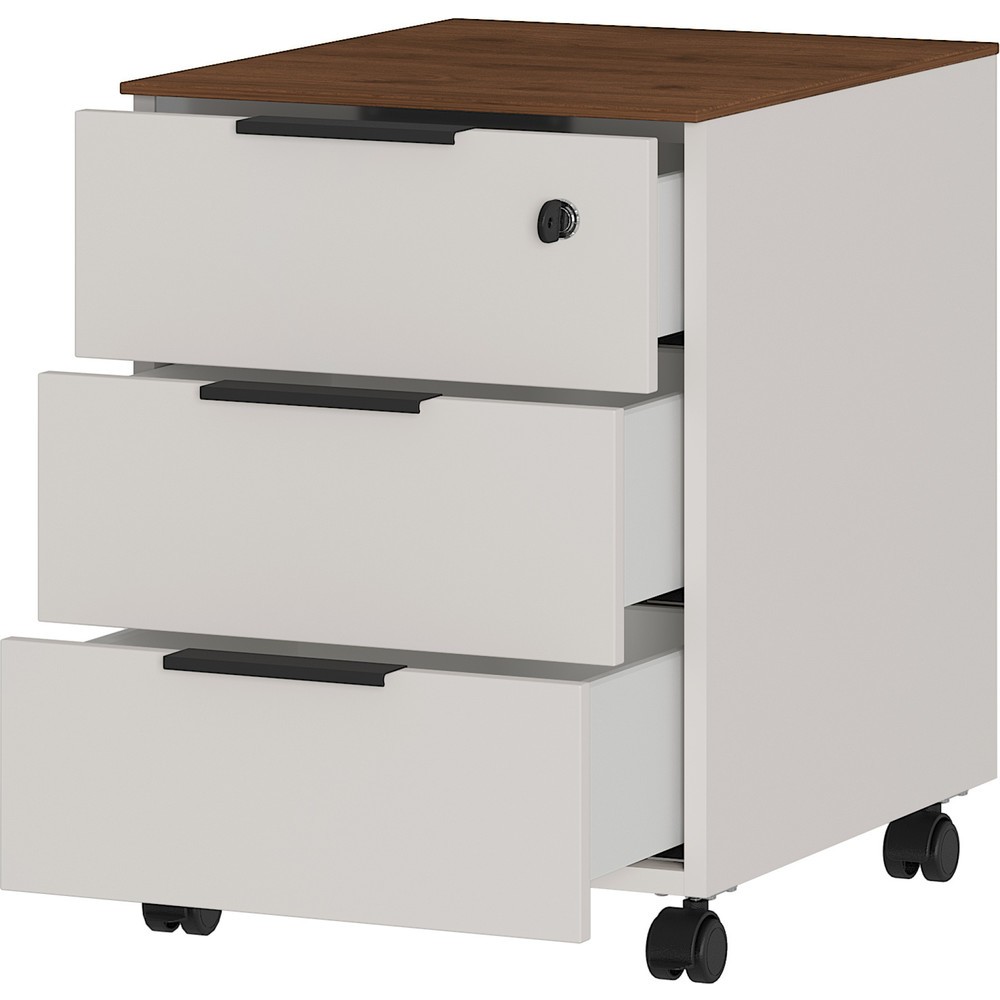 Produktabbildung Nr. 3: Rollcontainer ANCONA, 3 Schubladen, Kaschmir/Nussbaum-Nb.