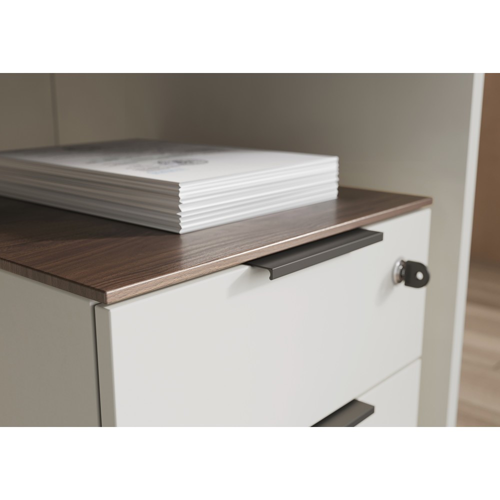 Produktabbildung Nr. 4: Rollcontainer ANCONA, 3 Schubladen, Kaschmir/Nussbaum-Nb.