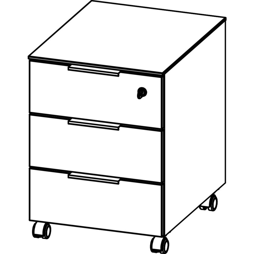 Produktabbildung Nr. 5: Rollcontainer ANCONA, 3 Schubladen, Kaschmir/Nussbaum-Nb.
