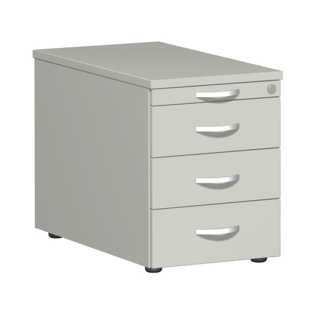Geramöbel Rollcontainer Lissabon, HxBxT 566 x 800 x 430 mm, 3 Metallschübe, lichtgrau Produktabbildung: Geramöbel Rollcontainer Lissabon, HxBxT 566 x 800 x 430 mm, 3 Metallschübe, lichtgrau