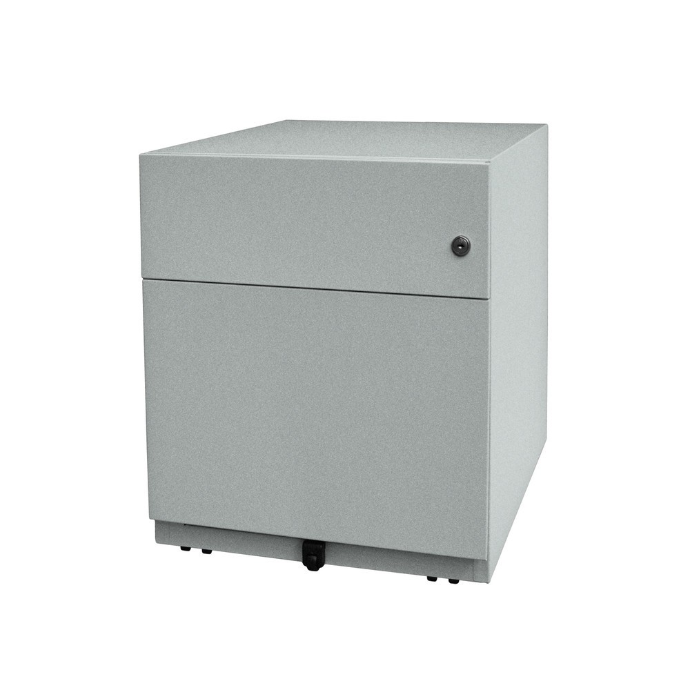 Produktabbildung: Rollcontainer Note™ mit Hängeregister und Schublade, HxBxT 495 x 420 x 565 mm, silber