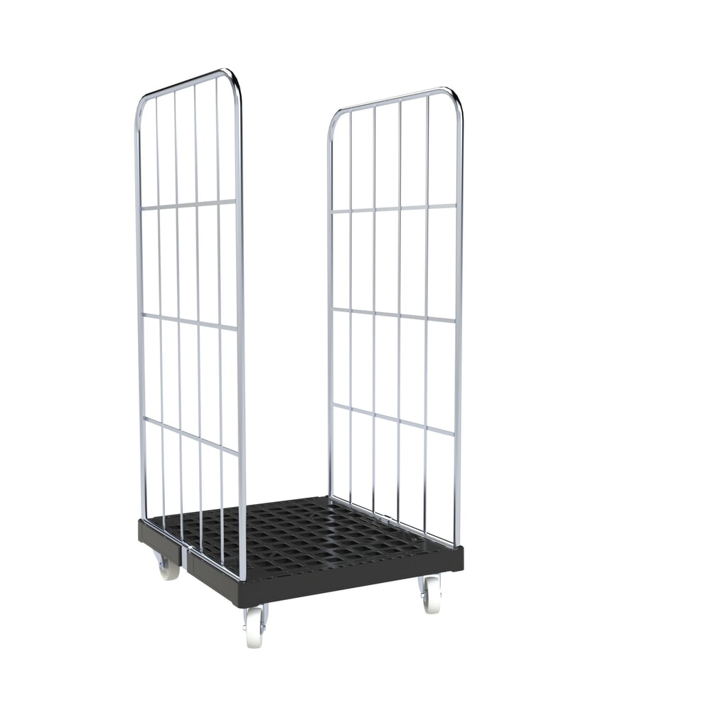 Produktabbildung: rolltainer® 2-seitiger Rollbehälter BASIC, Rollplatte aus Receycling-Kunststoff, HxBxT 1.530 x 724 x 815 mm