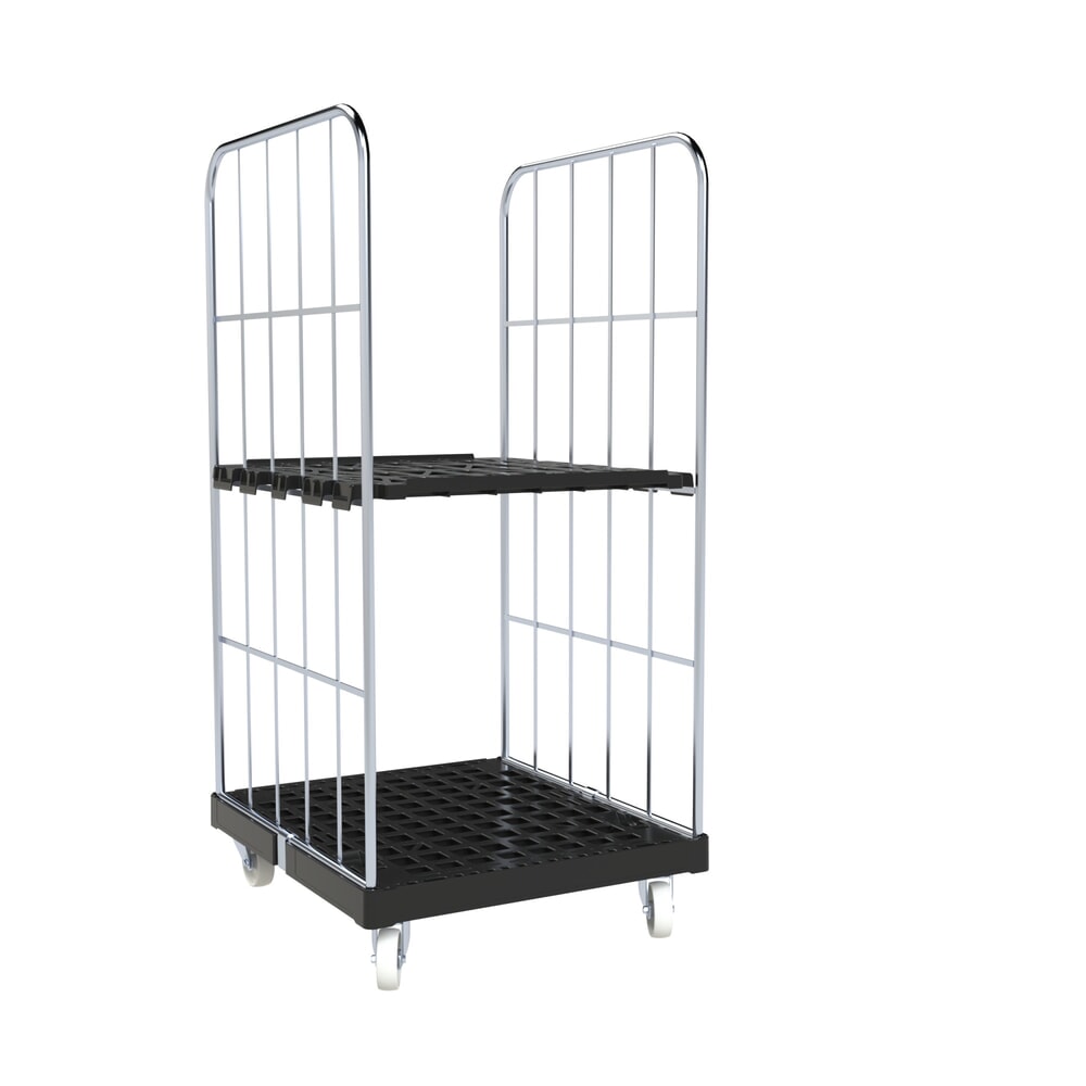 Produktabbildung Nr. 2: rolltainer® 2-seitiger Rollbehälter BASIC, Rollplatte aus Receycling-Kunststoff, HxBxT 1.530 x 724 x 815 mm