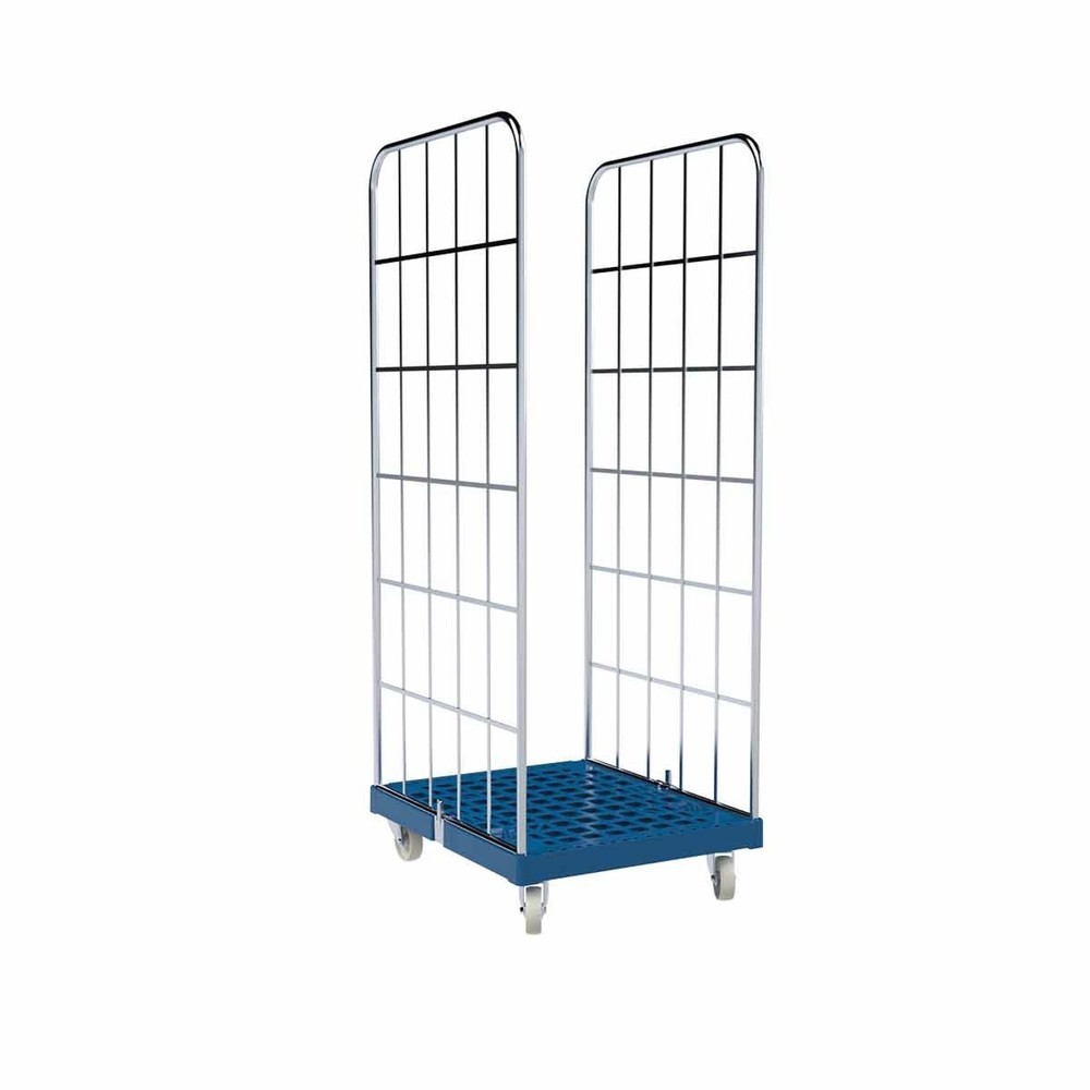 Produktabbildung Nr. 1: rolltainer® 2-seitiger Rollbehälter, Kunststoff-Rollplatte, enzianblau, HxBxT 1.830 x 682 x 815 mm