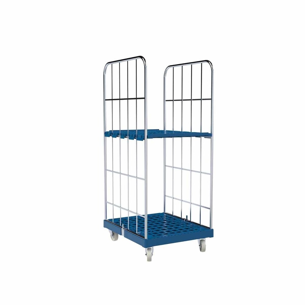 Produktabbildung Nr. 2: rolltainer® 2-seitiger Rollbehälter, Kunststoff-Rollplatte, enzianblau, HxBxT 1.640 x 682 x 815 mm