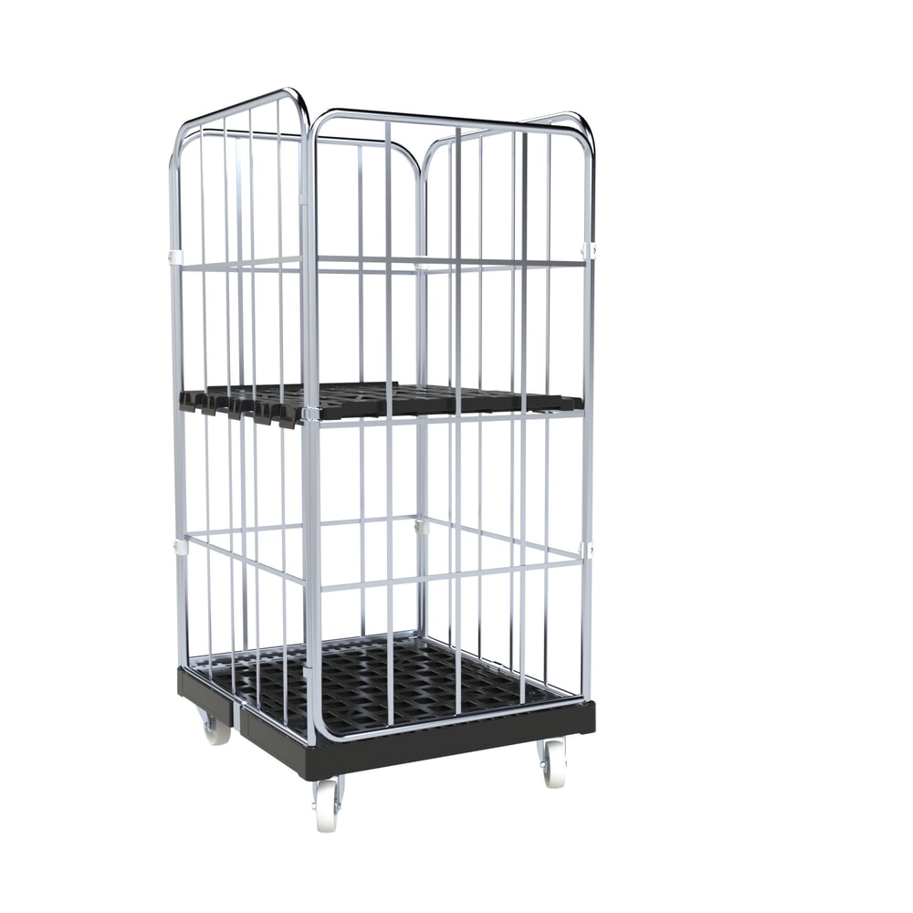Produktabbildung Nr. 2: rolltainer® 4-seitiger Rollbehälter BASIC, Rollplatte aus Recycling-Kunststoff, schwarz, HxBxT 1.530 x 724 x 845 mm, 1 Tür