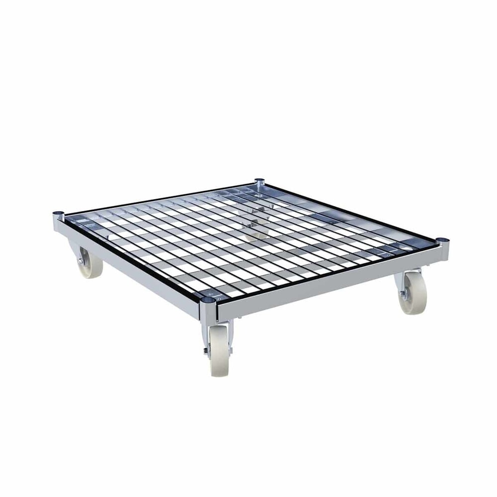 Produktabbildung: rolltainer® Rollbehälter Rollplatte aus Metall, BxT 710 x 800 mm, Raddurchmesser 108 mm, ohne Bügel