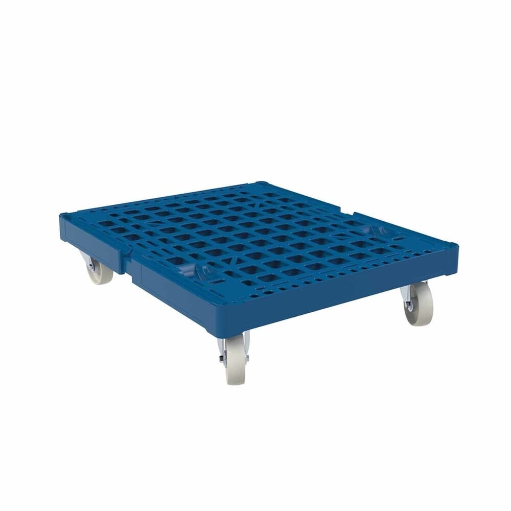 Produktabbildung: rolltainer® Rollbehälter-Rollplatte, Kunststoff, blau, BxT 682 x 815 mm, Raddurchmesser 108 mm