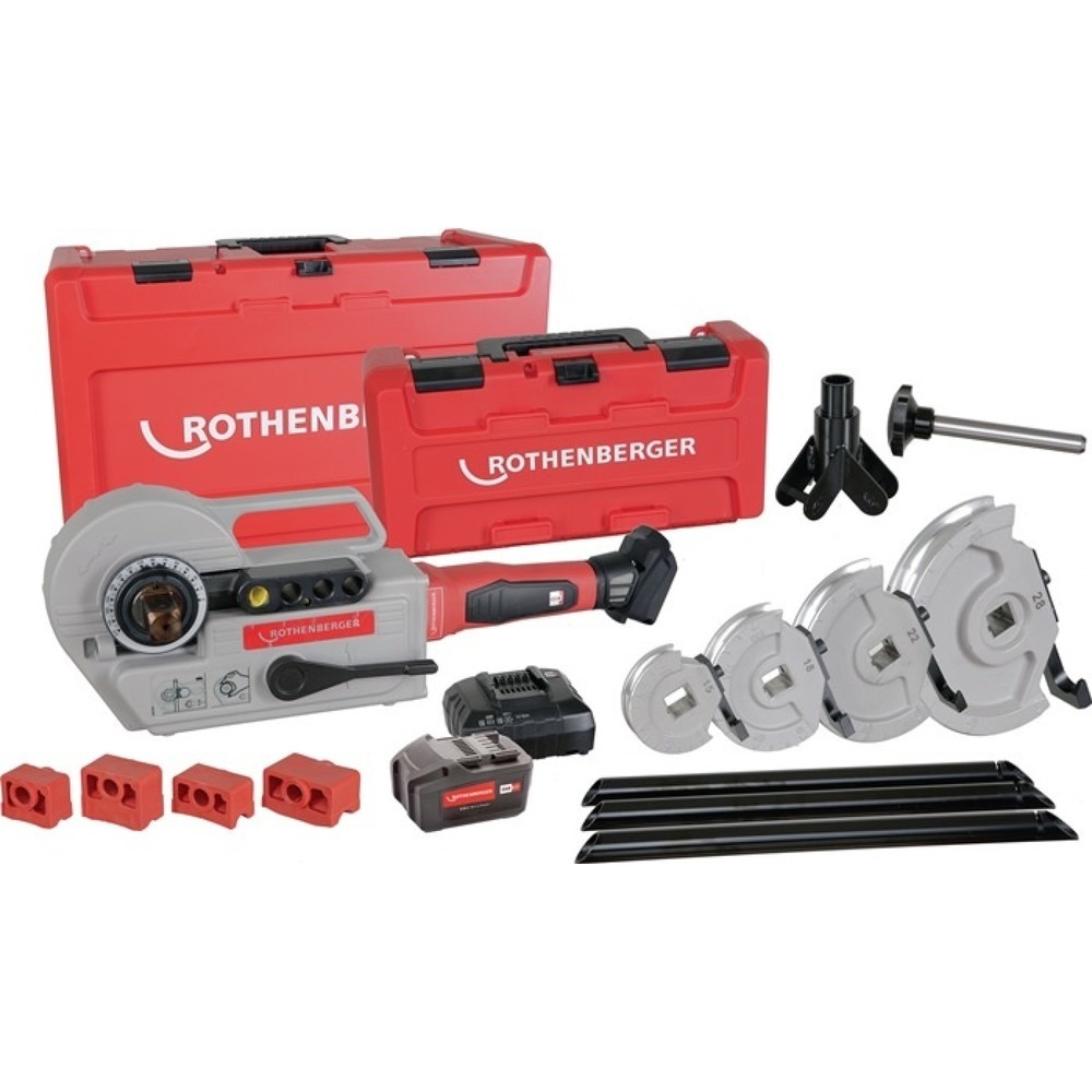 Produktabbildung: ROTHENBERGER Akkurohrbiegegeräteset ROBEND® 4000 E, 1/2 - 5/8 - 3/4 - 7/8 - 1 1/8 Zoll