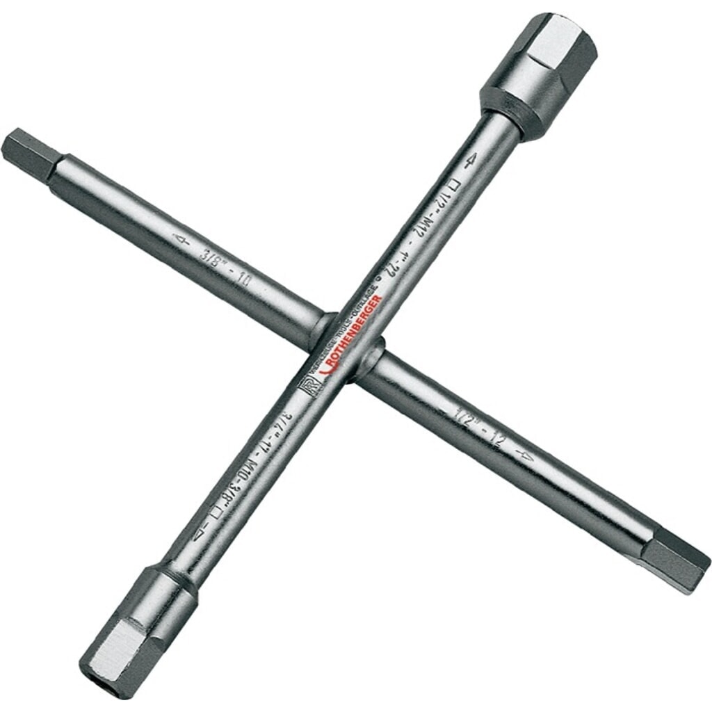 ROTHENBERGER Sanitärkreuzschlüssel 200x200mm m.Multifunktion Produktabbildung: ROTHENBERGER Sanitärkreuzschlüssel 200x200mm m.Multifunktion