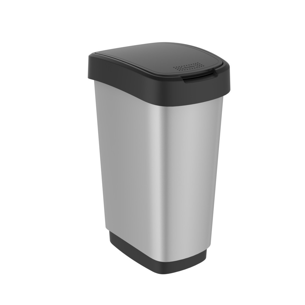 Produktabbildung: rothopro  Abfalleimer TWIST Art, 25 l, metallic