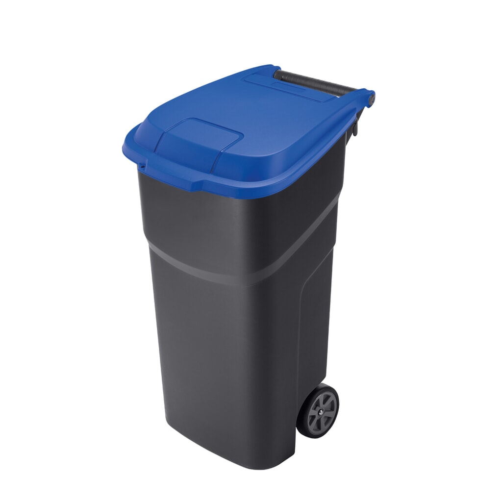 rothopro Abfalltonne ATLAS, 100 l, Deckel blau Produktabbildung: rothopro Abfalltonne ATLAS, 100 l, Deckel blau