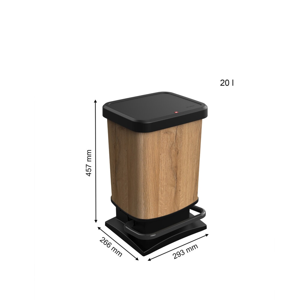 Produktabbildung Nr. 2: rothopro® Tretabfalleimer, PASO, 20 Liter, holzfarben