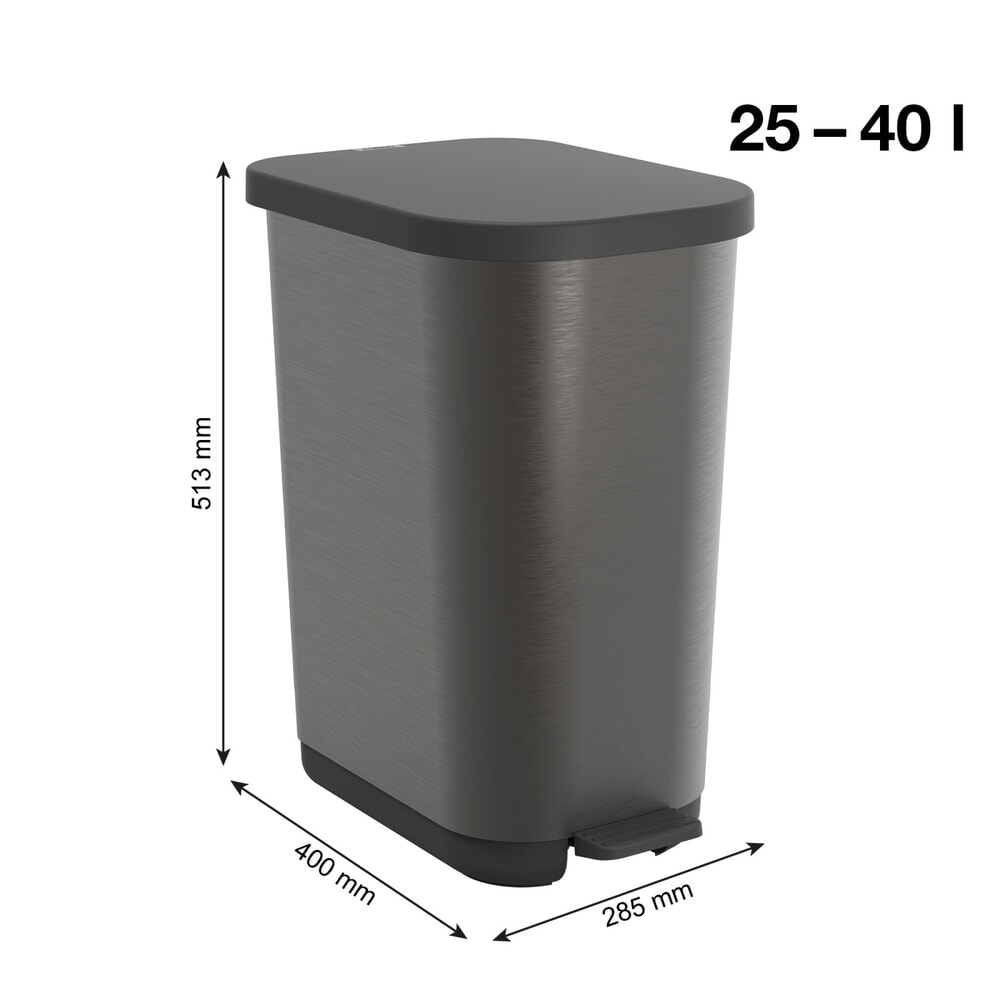 Produktabbildung Nr. 2: rothopro® Tretabfalleimer, RIBO, 35 Liter, graphitgrau