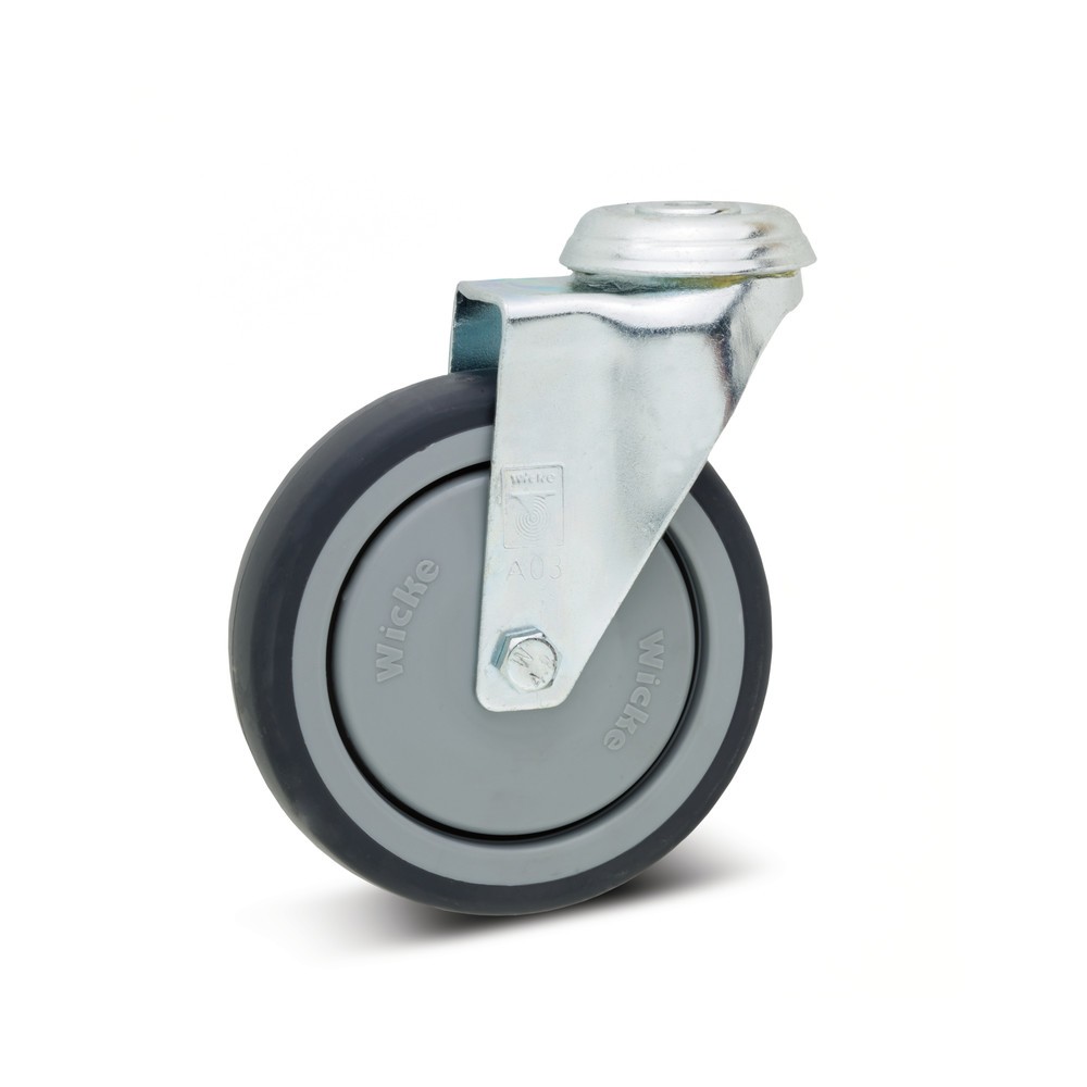 Illustration du produit: Roue d’appareil Wicke en TPU, roue directrice, palier lisse, grille de protection, trou de fixation sur face arrière, Ø x largeur 75 x 30 mm, capacité de charge 75 kg