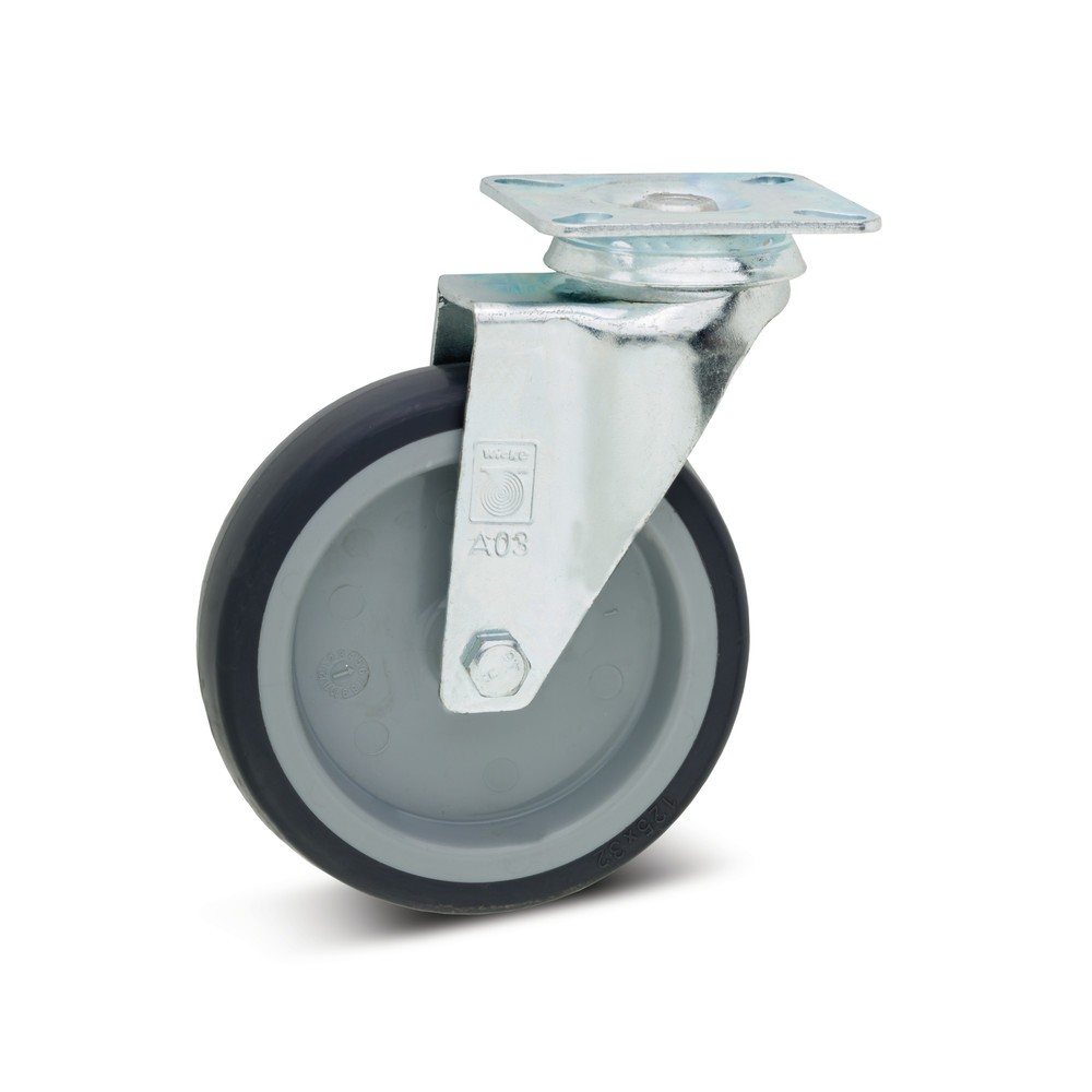 Illustration du produit: Roue d’appareil Wicke en TPU, roue directrice, palier lisse, grille de protection, Ø x largeur 75 x 30 mm, capacité de charge 75 kg