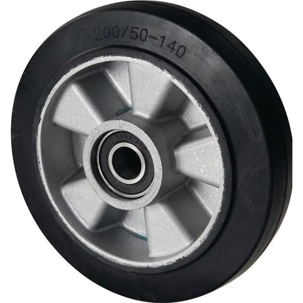 Illustration du produit: Roue directrice, Ø de la roue 200 mm, jante en fonte d'aluminium, caoutchouc plein L. du moyeu. 55 mm L. roue 50 mm, pour chariot à fourche PFAFF fabriqués à partir de 10 / 2014