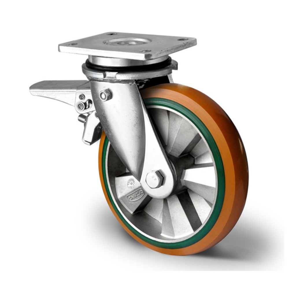Illustration du produit: Roue directrice avec blocage total en amont ø 125 mm série BAY5 Double roulement à billes