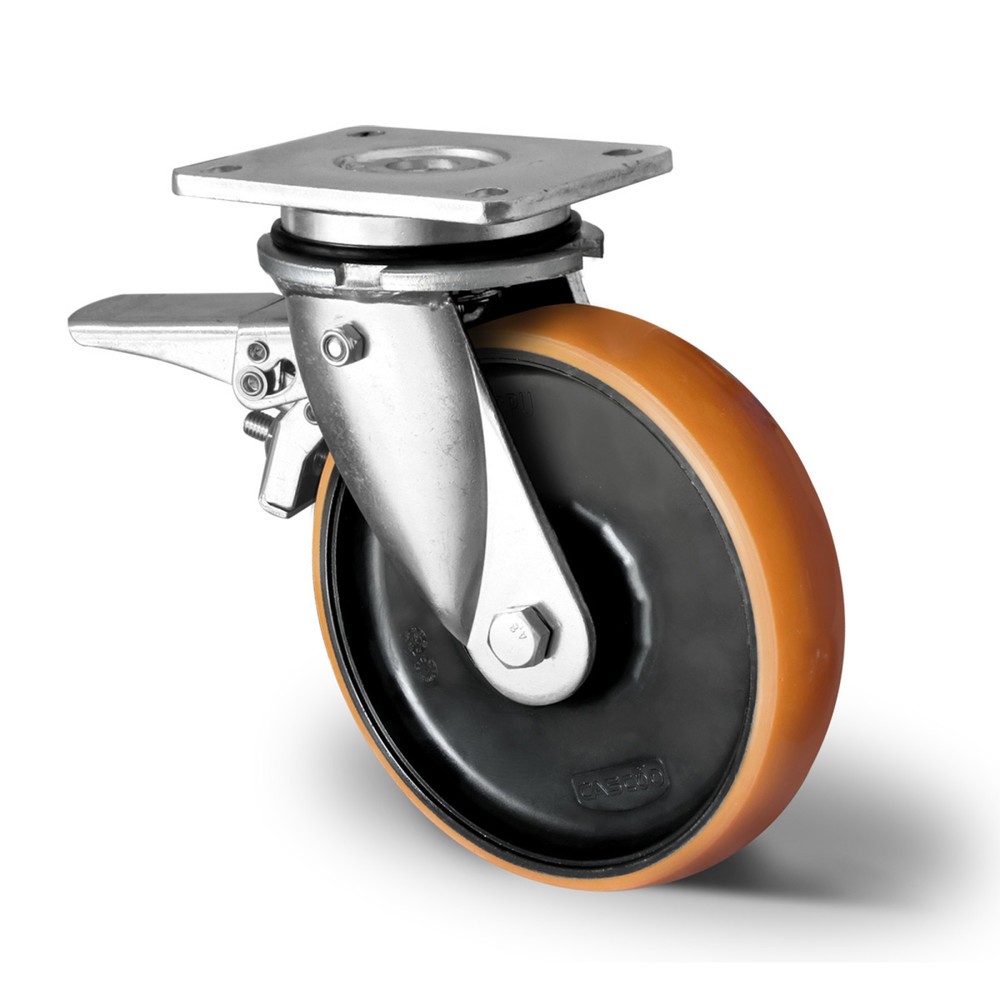 Illustration du produit: Roue directrice avec blocage total en amont ø 125 mm série Z4U5 Double roulement à billes