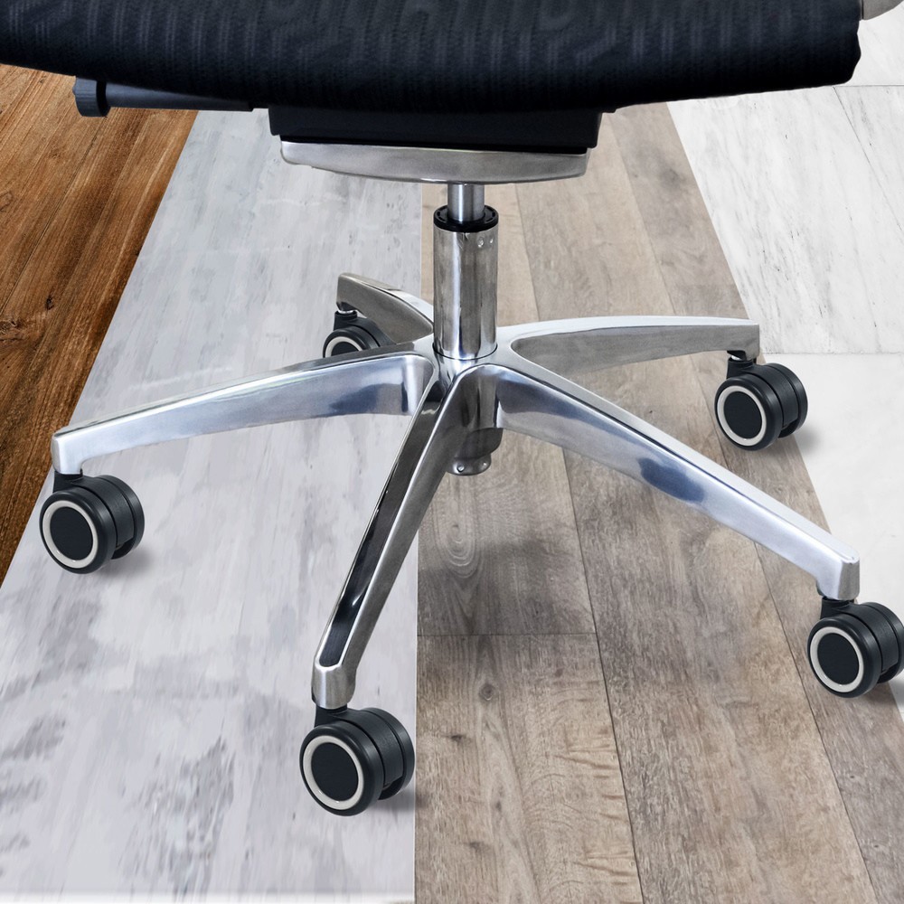 N° de l'image du produit 4 : 5x roulettes pour sols durs hjh OFFICE ROLO COLOR 60 11mm / 60mm roulettes de chaise de bureau pour sols durs (lot de 5) noir/blanc