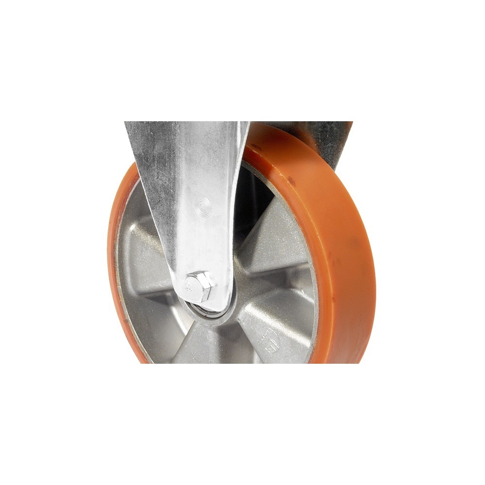 Illustration du produit: Roulette de transport en polyuréthane moulé Prothane®, roue fixe, roulement à billes, plaque, Ø x largeur 80 x 20 mm, capacité de charge 120 kg