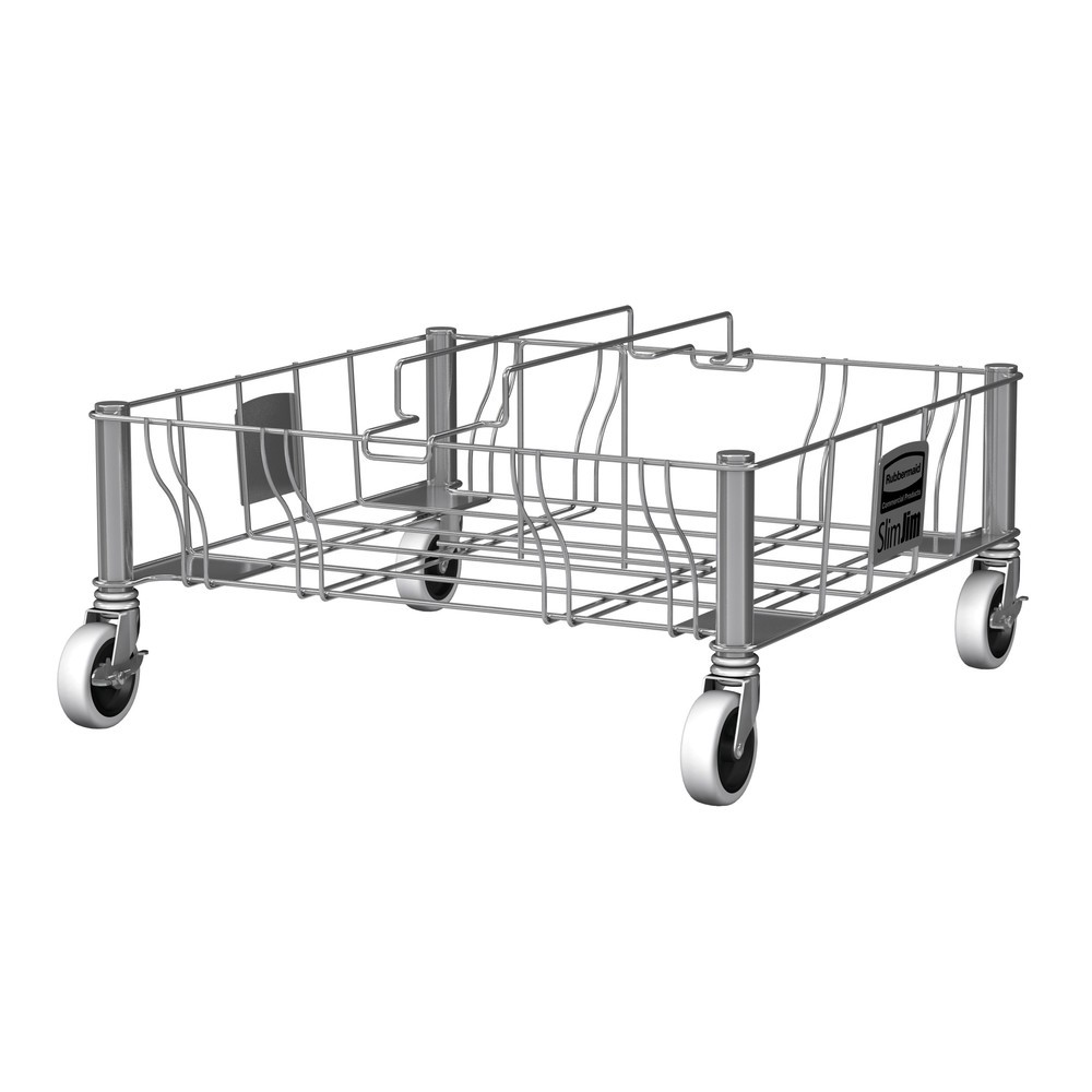 Illustration du produit: Rubbermaid Slim Jim® Rouleur de transport, acier inoxydable, double