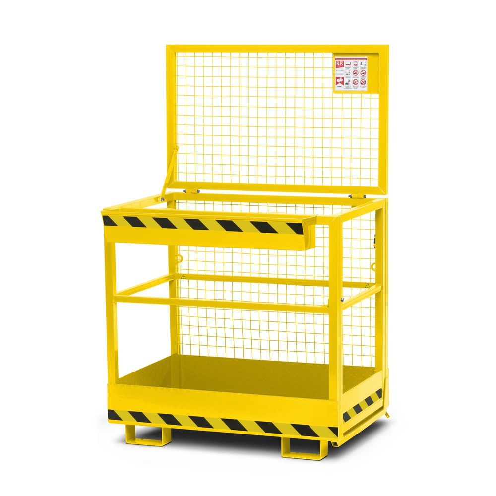 Produktabbildung: RR-Industrietechnik® Arbeitskorb Typ RAK, TK 300 kg, RAL 1023 verkehrsgelb