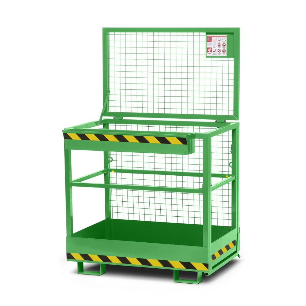 Produktabbildung: RR-Industrietechnik® Arbeitskorb Typ RAK, TK 300 kg, RAL 6018 gelbgrün