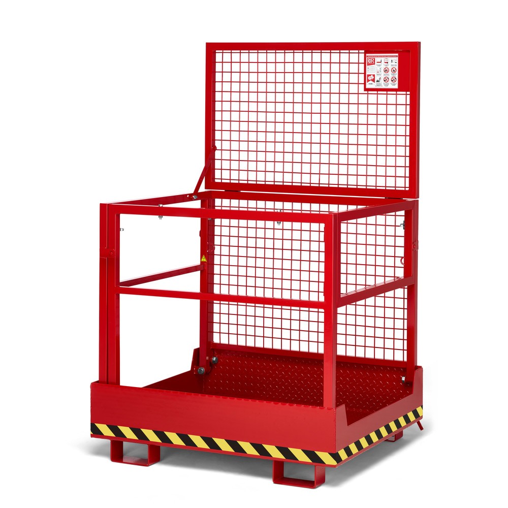Produktabbildung: RR-Industrietechnik® Arbeitskorb Typ RAK-Compact, TK 300 kg, RAL 3000 feuerrot