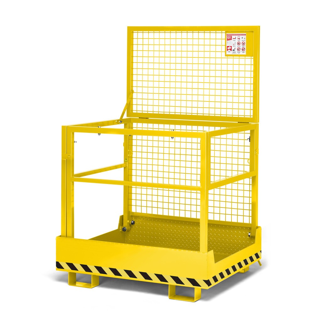 Produktabbildung: RR-Industrietechnik® Arbeitskorb Typ RAK-Compact, TK 300 kg, RAL 1023 verkehrsgelb
