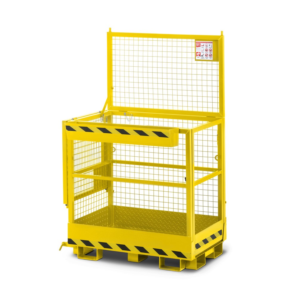 Produktabbildung: RR-Industrietechnik® Arbeitskorb Typ RAK-Duo, TK 300 kg, RAL 1023 verkehrsgelb