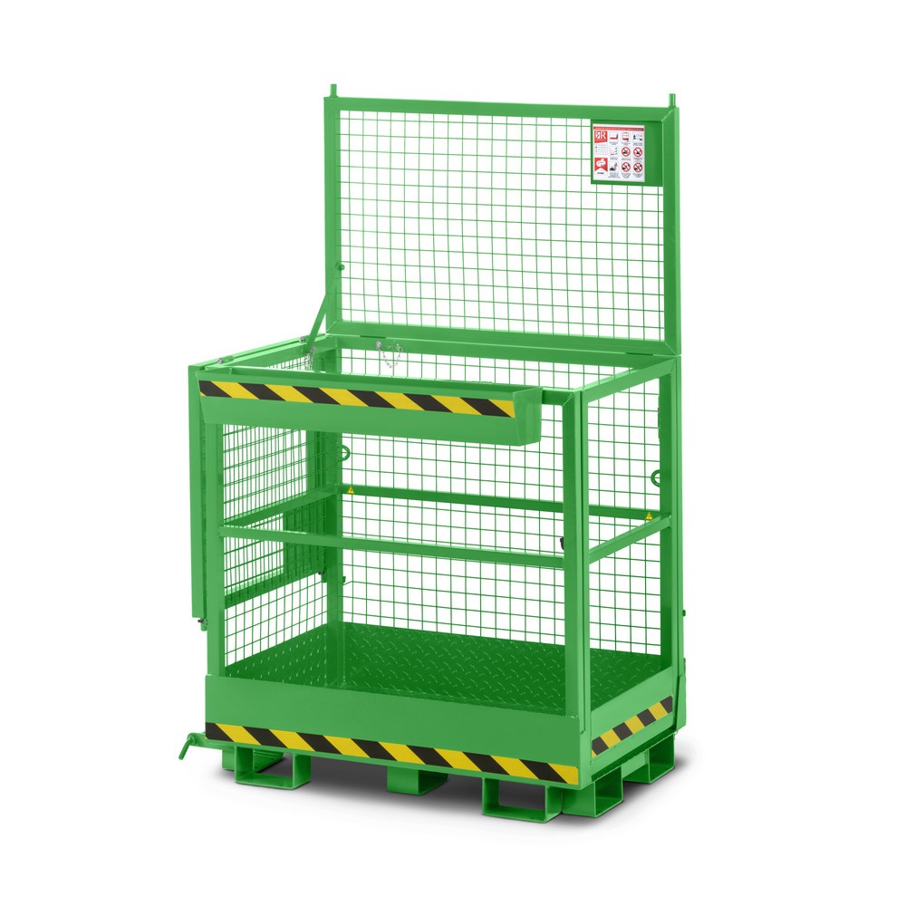 Produktabbildung: RR-Industrietechnik® Arbeitskorb Typ RAK-Duo, TK 300 kg, RAL 6018 gelbgrün