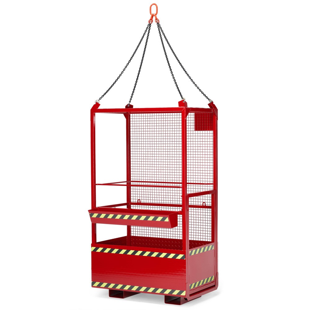 Produktabbildung: RR-Industrietechnik® Arbeitskorb Typ RAK, kranbar, TK 300 kg, RAL 3000 feuerrot