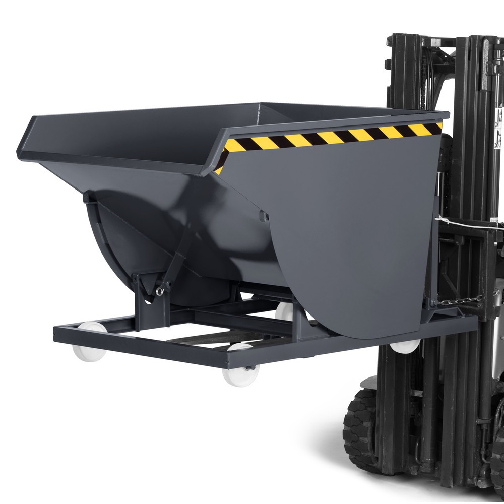 Produktabbildung Nr. 2: RR-Industrietechnik® Fahrbarer Selbstkipper mit Abrollkufen, Volumen 0,5 m³, TK 1.000 kg, anthrazitgrau