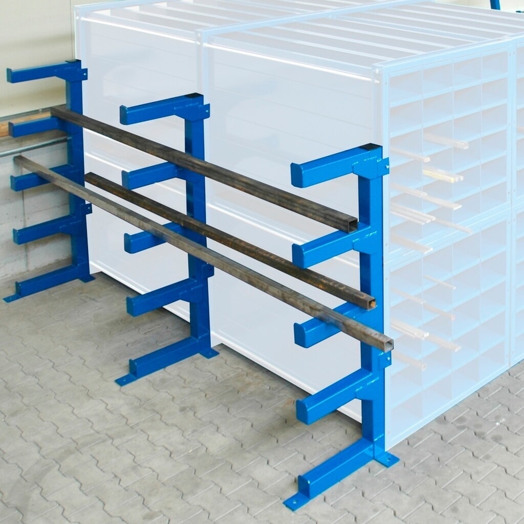 RR-Industrietechnik® Kragarmregal für 1-faches Wabenregal Typ RWR 1000, seitliche Montage Produktabbildung Nr. 2: RR-Industrietechnik® Kragarmregal für 1-faches Wabenregal Typ RWR 1000, seitliche Montage