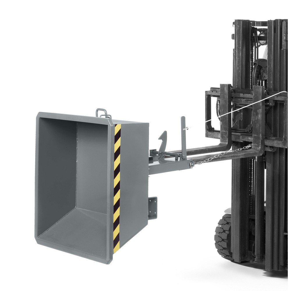 Produktabbildung: RR-Industrietechnik® Niedriger Minikippbehälter, Volumen 0,25 m³, TK 600 kg, mausgrau