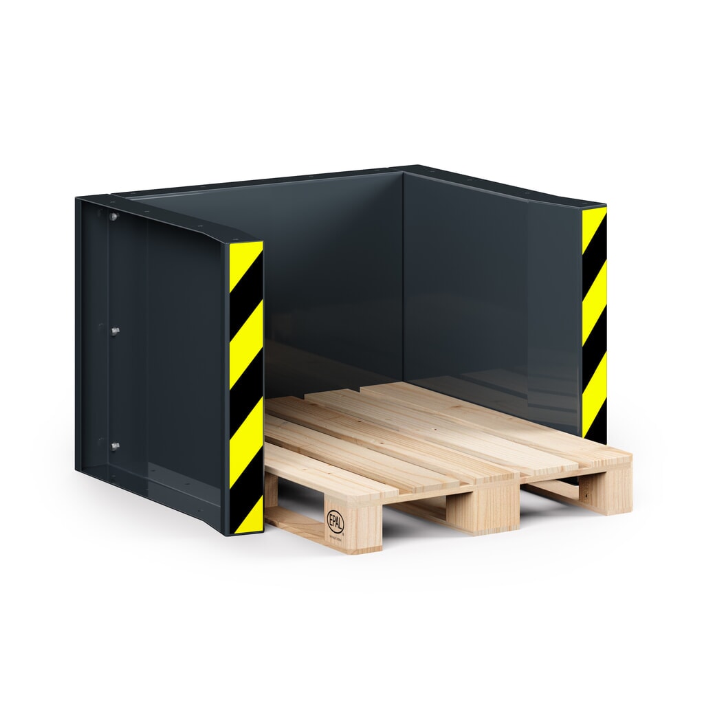 Produktabbildung: RR-Industrietechnik® Paletten-Stapel-Station für Europaletten, 5 Plätze, HxBxT 710 x 1.020 x 945 mm, anthrazitgrau